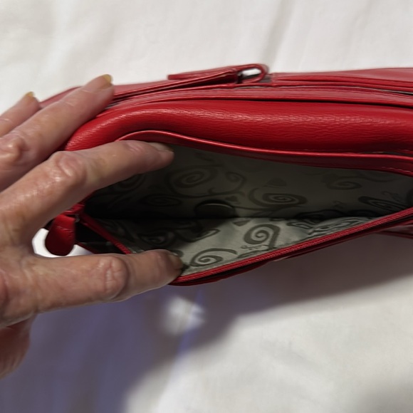 (M) rare Vtg Brighton Paris Red Women's large leather Clutch Wallet. - Picture 5 of 8